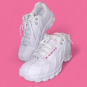 Y2K Aesthetic K-Swiss Shock Spring (ST329 CMF) Sneaker Women’s 7.5 White Leather